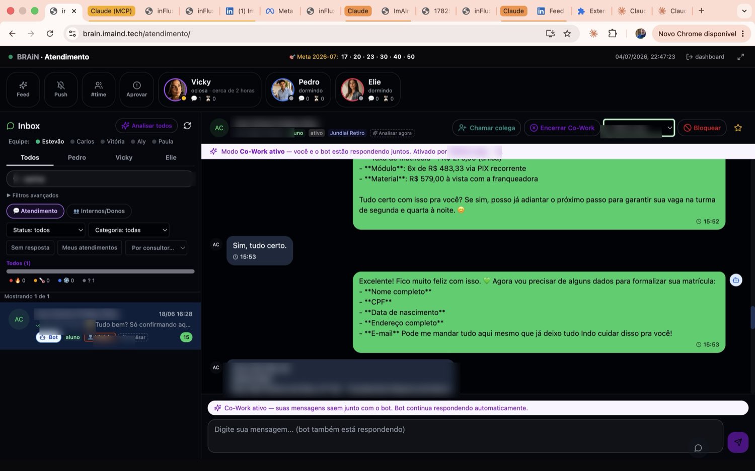 ImAInd inbox — AI partners and human team in one operation